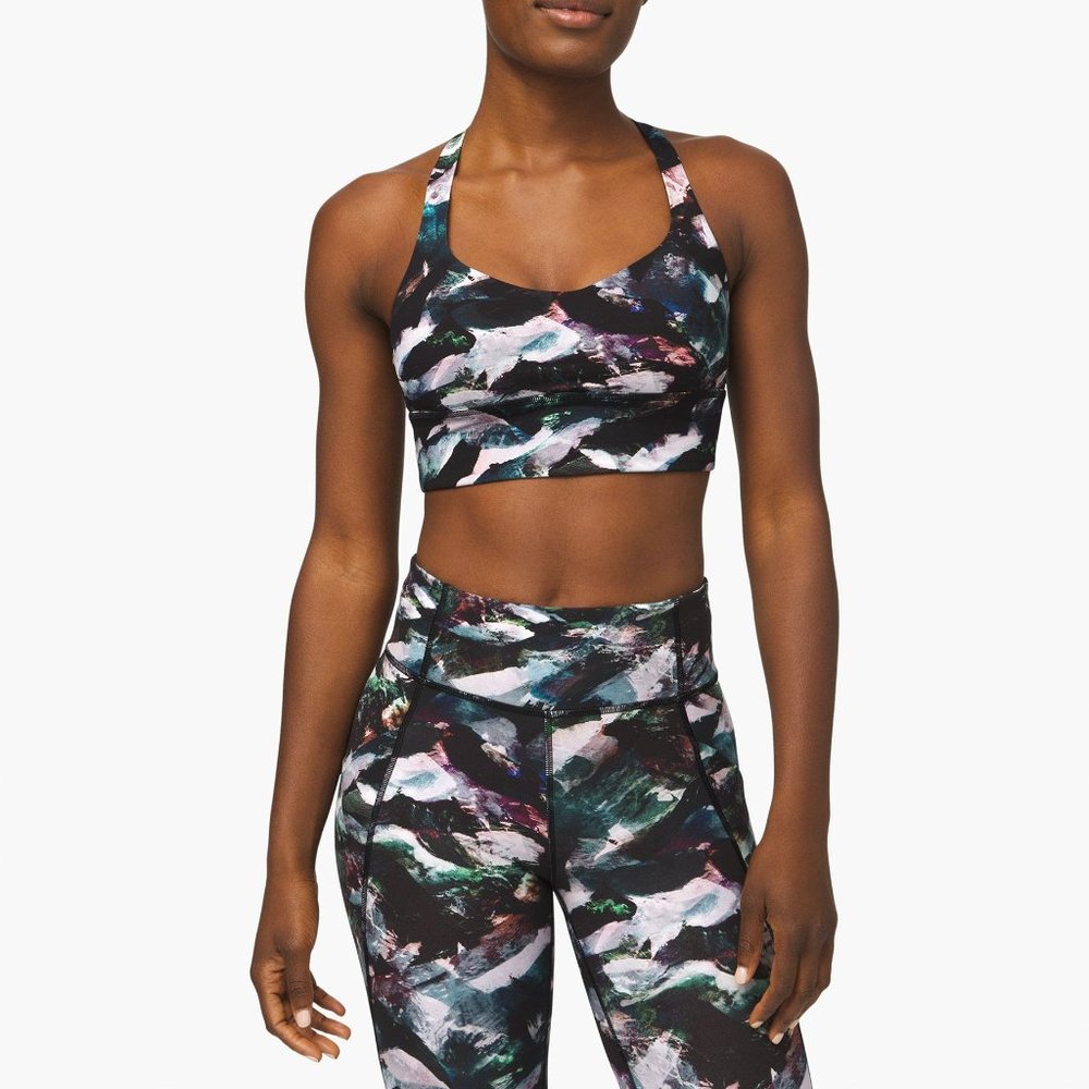 Lululemon Glacier Camo Starlight Multi Bra and Legging Set Size 4